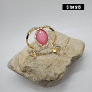 large stone and pave cuff bracelet